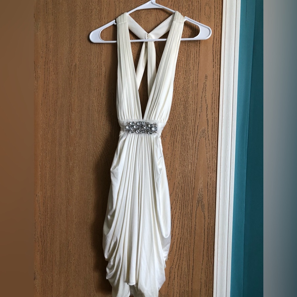 Sexy white satin dress